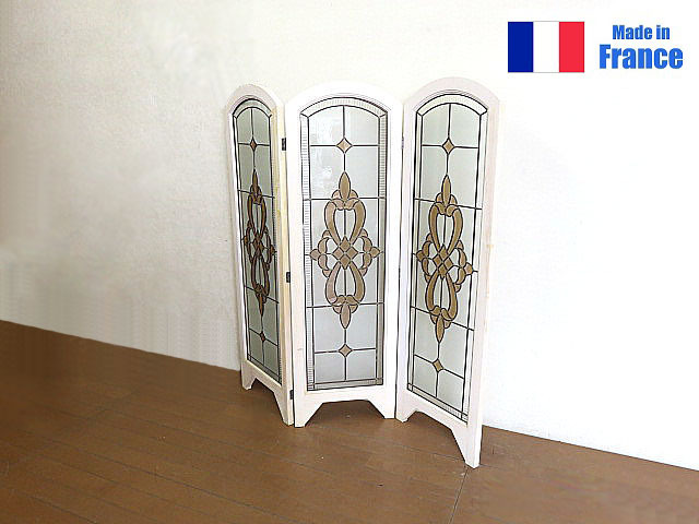  France Classic stained glass 3 ream partition partitioning screen / divider / French car Be 