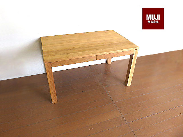  beautiful goods MUJI/ Muji Ryohin drawer attaching oak natural wood table W110cm/D72cm/H60cm LD table / side table / natural desk / Northern Europe style 
