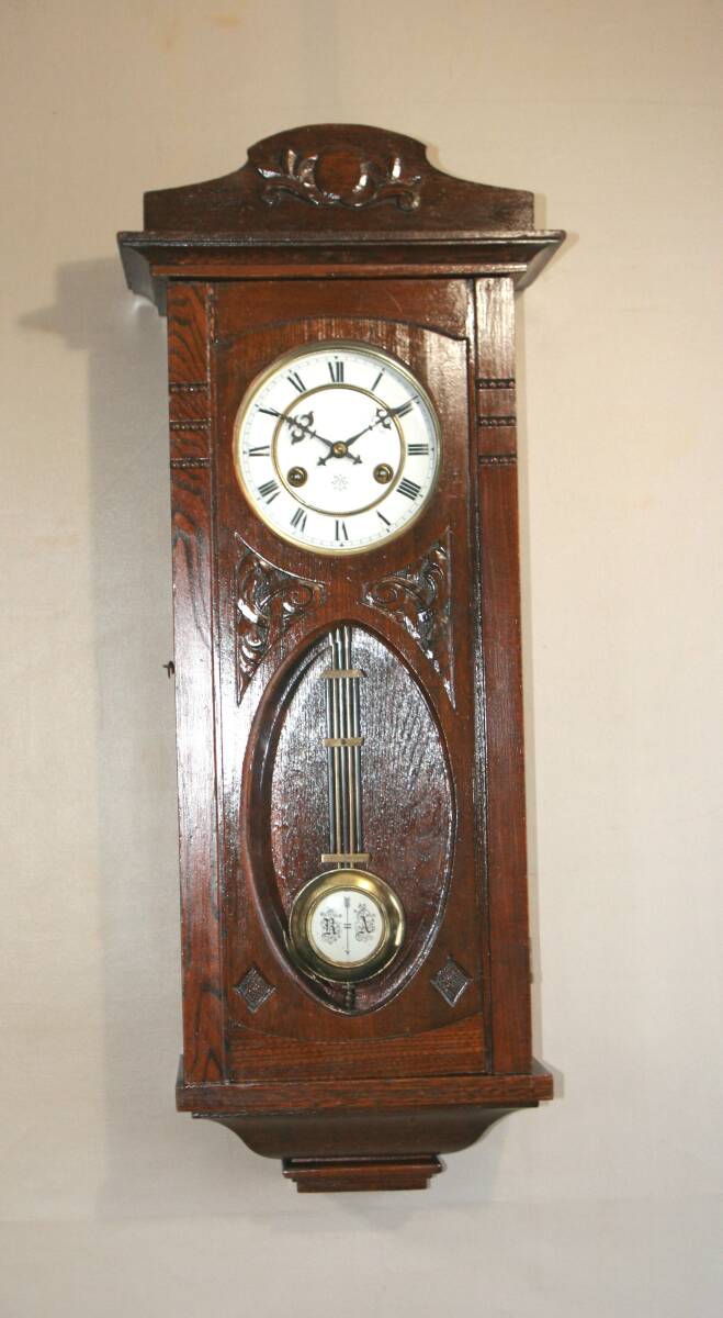 ＯＨ済み：ユンハンス・スリゲル型の柱時計・古時計の画像1