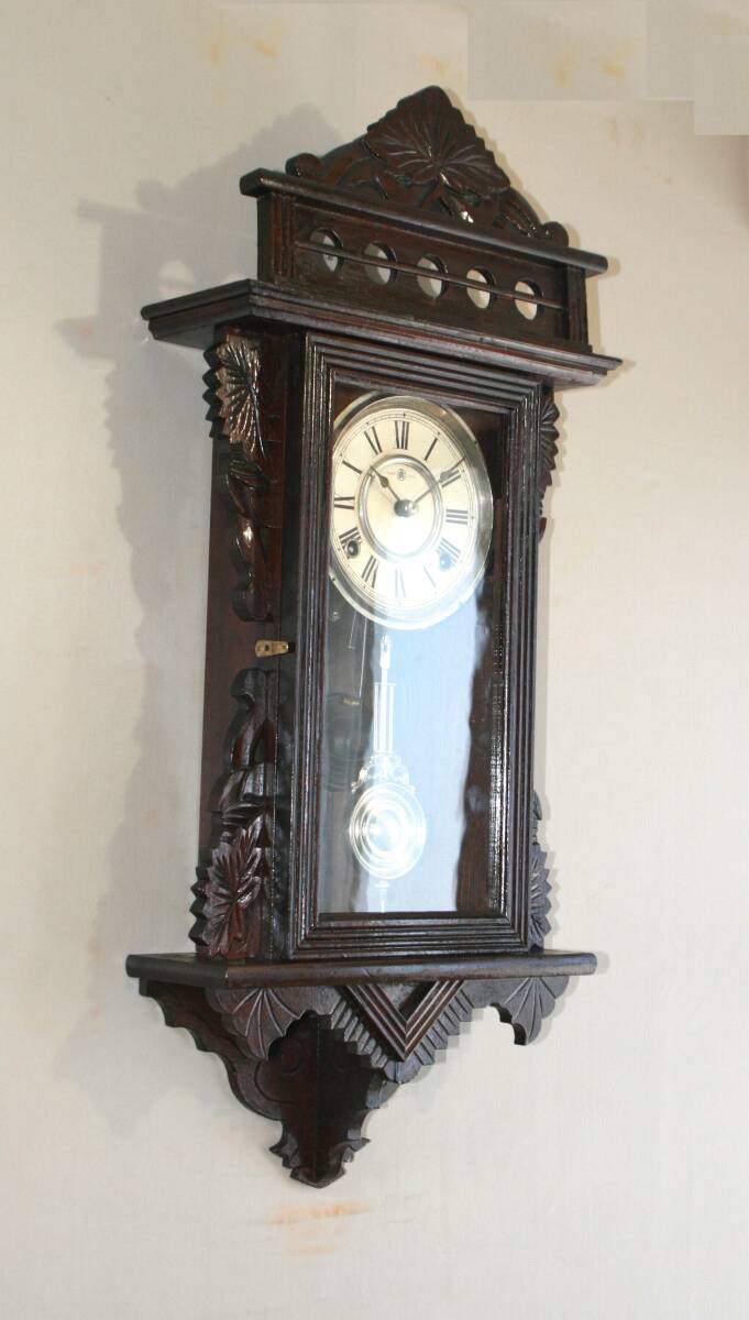  ＯＨ済み：愛知時計６インチ装飾型の柱時計・古時計の画像2