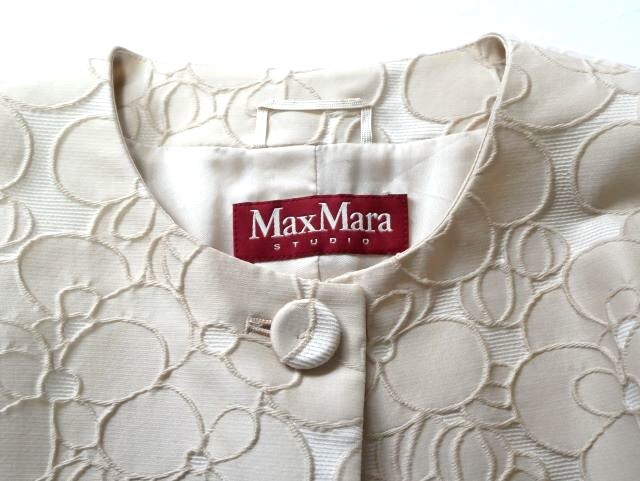 MaxMara STUDIOマックスマーラ♪ノーカラージャケット サイズ４２の画像3