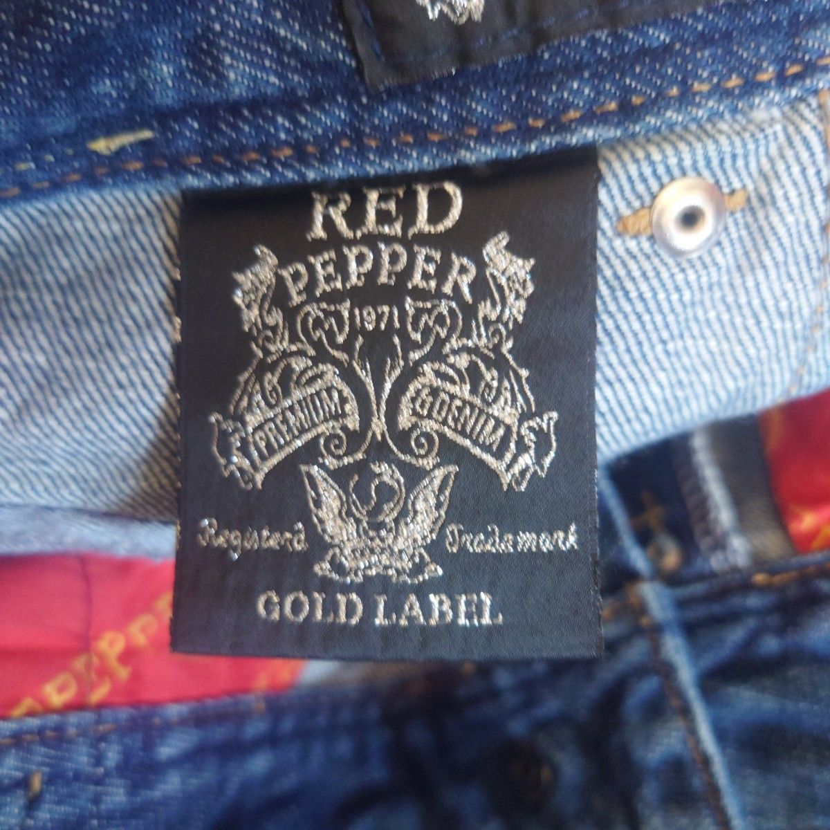 RED PEPPER レッドペッパー デニム ジーンズ ダメージ加工 SIZE:27 メンズ 刺繍 蝶々