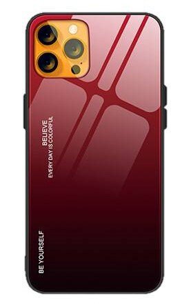 おまけ付き ガーネット iphone14 ケース グラデーション 耐衝撃 カバー ガラス アイフォン 14 スマホ Garnet Red 赤_画像2