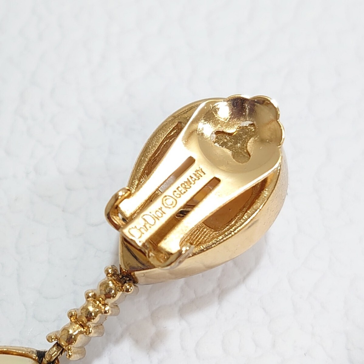 極美品 激レア Christian Dior ディオール イヤリング パール ゴールド ラインストーン リバーシブル 特大 ヴィンテージ アクセサリー GOLDの画像9