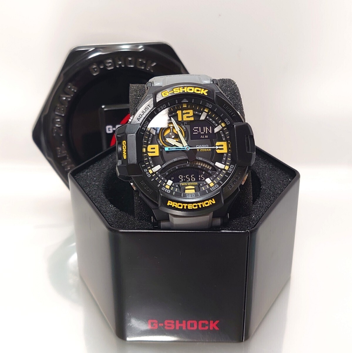  ultimate beautiful goods CASIO Casio G shock G-SHOCK GA-1000-8A Sky Cockpit hole teji. rotation liquid crystal direction thermometer twin sensor etc. new goods battery 2 piece can 
