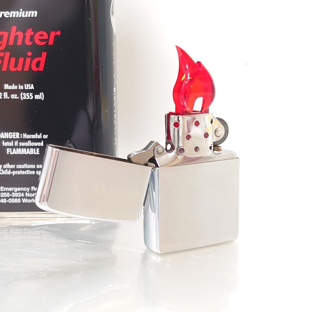  美品 廃盤 1984年 80s ヴィンテージ Zippo ジッポ ジッポー 筆記体 ロゴ 2面サテン仕上げ MADE IN USA クリーニング OH レストア済 _画像7