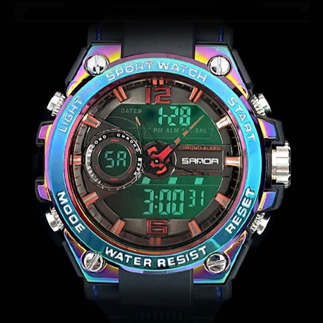 大谷翔平 結婚セール メンズ腕時計 ダイバーズウォッチ ビックフェイス 防水腕時計 サーフィン デジタル腕時計 カレンダー1227k限定品の画像3