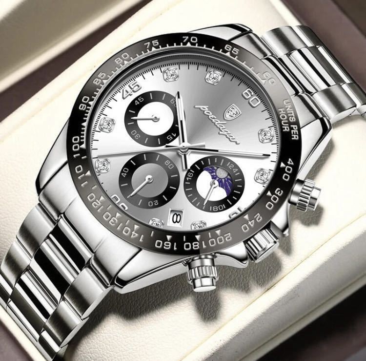 メンズ腕時計　オマージュ　クロノグラフ アナログ腕時計　ストップウォッチ　防水腕時計　ジルコニア　ステンレス　t1400大人気