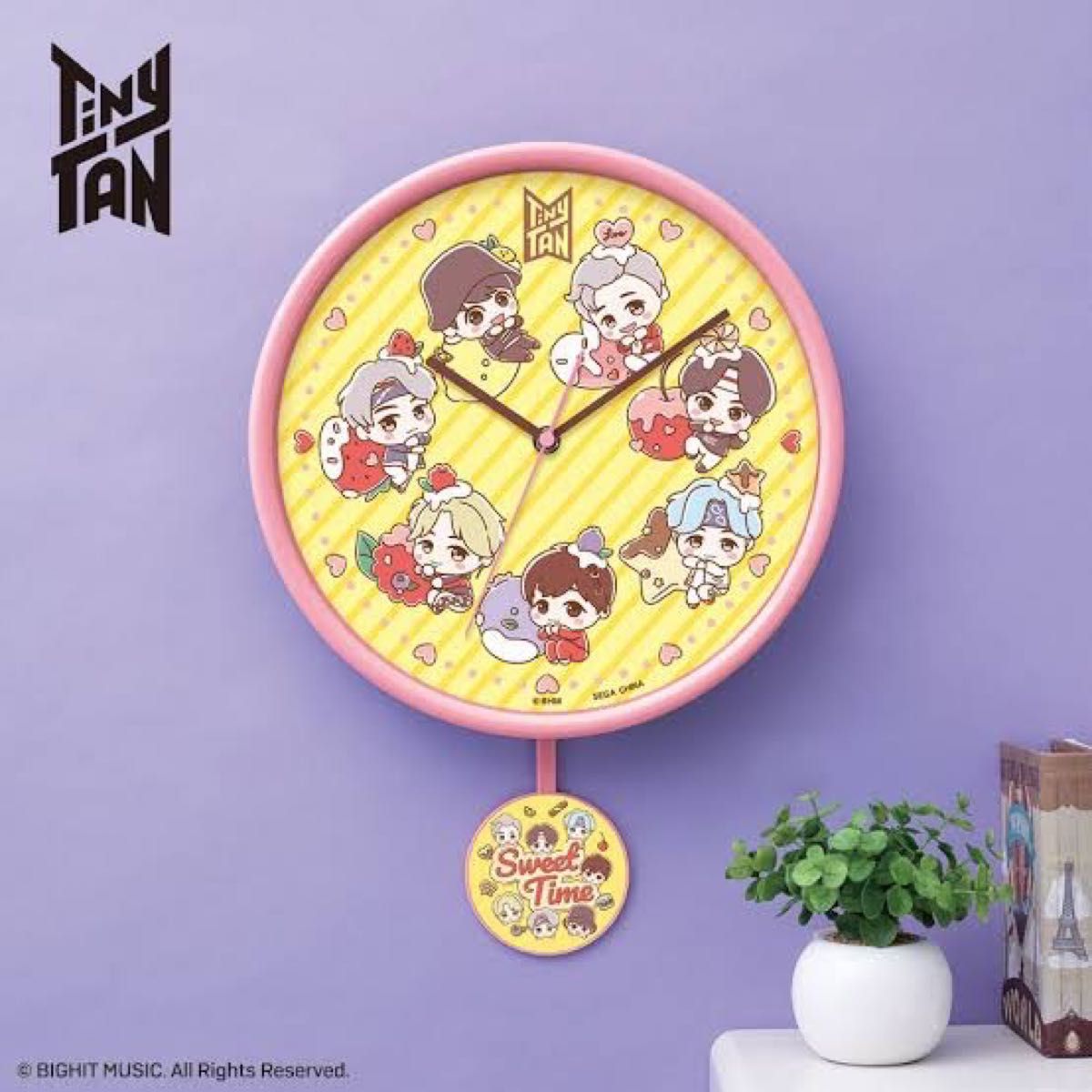 BTSオリジナルキャラクター TinyTAN Sweet Time プレミアムスイングウォールクロック 壁掛け時計