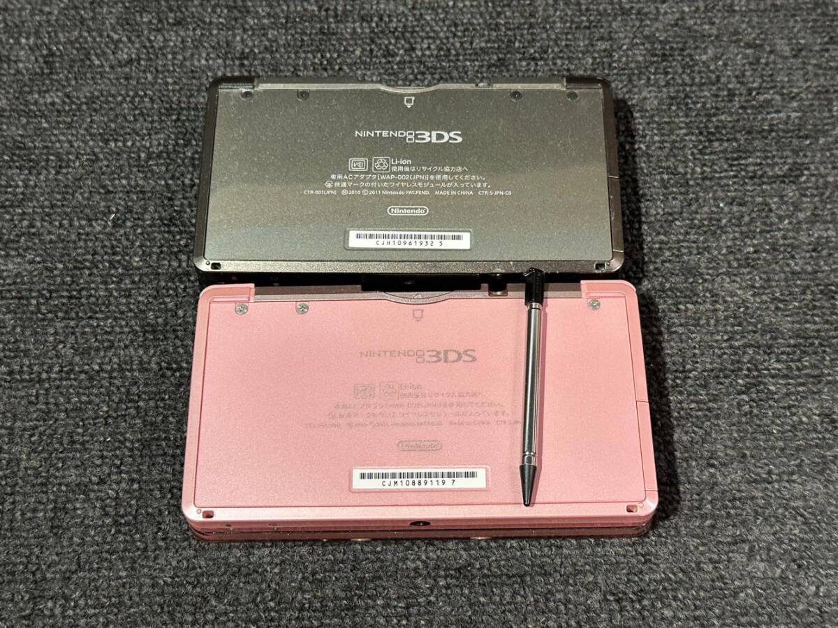 143　　任天堂/Nintendo 3DS 本体のみ 2台セット ブラック ピンク_画像4