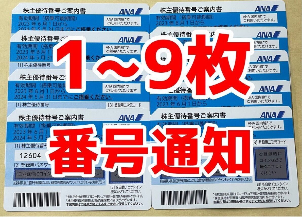 ★☆ANA 全日空 株主優待券★１〜9枚対応 2024.5.31まで搭乗分☆★b_画像1