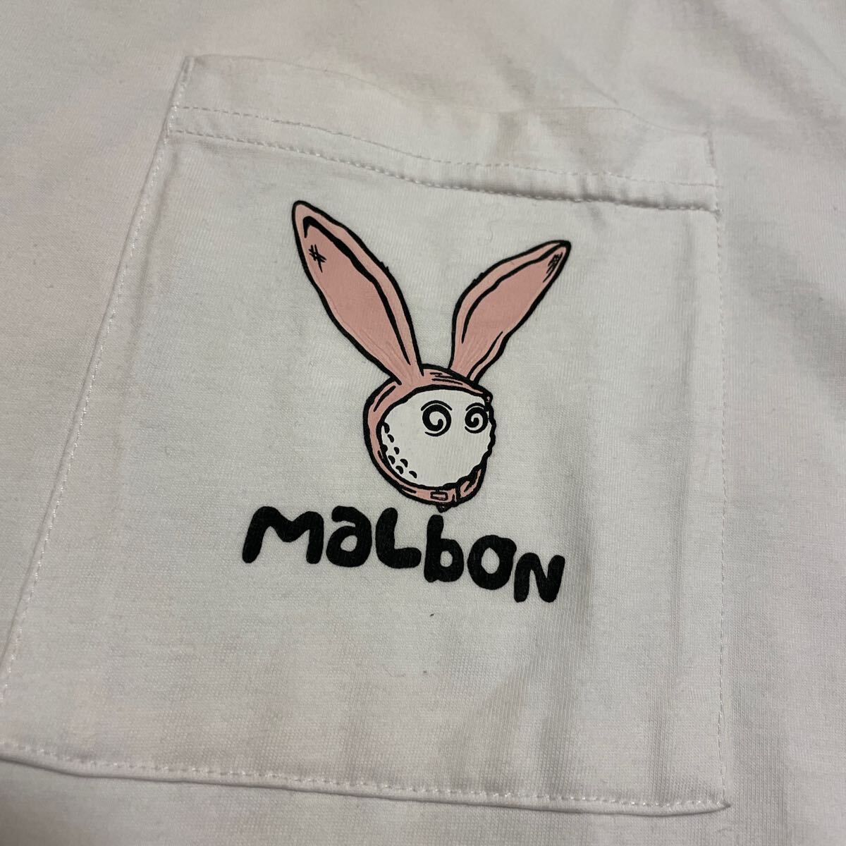 HA905 送料185円 malbon マルボン 半袖Tシャツ バックプリント ロゴ sizeXXL 汚れあり_画像2