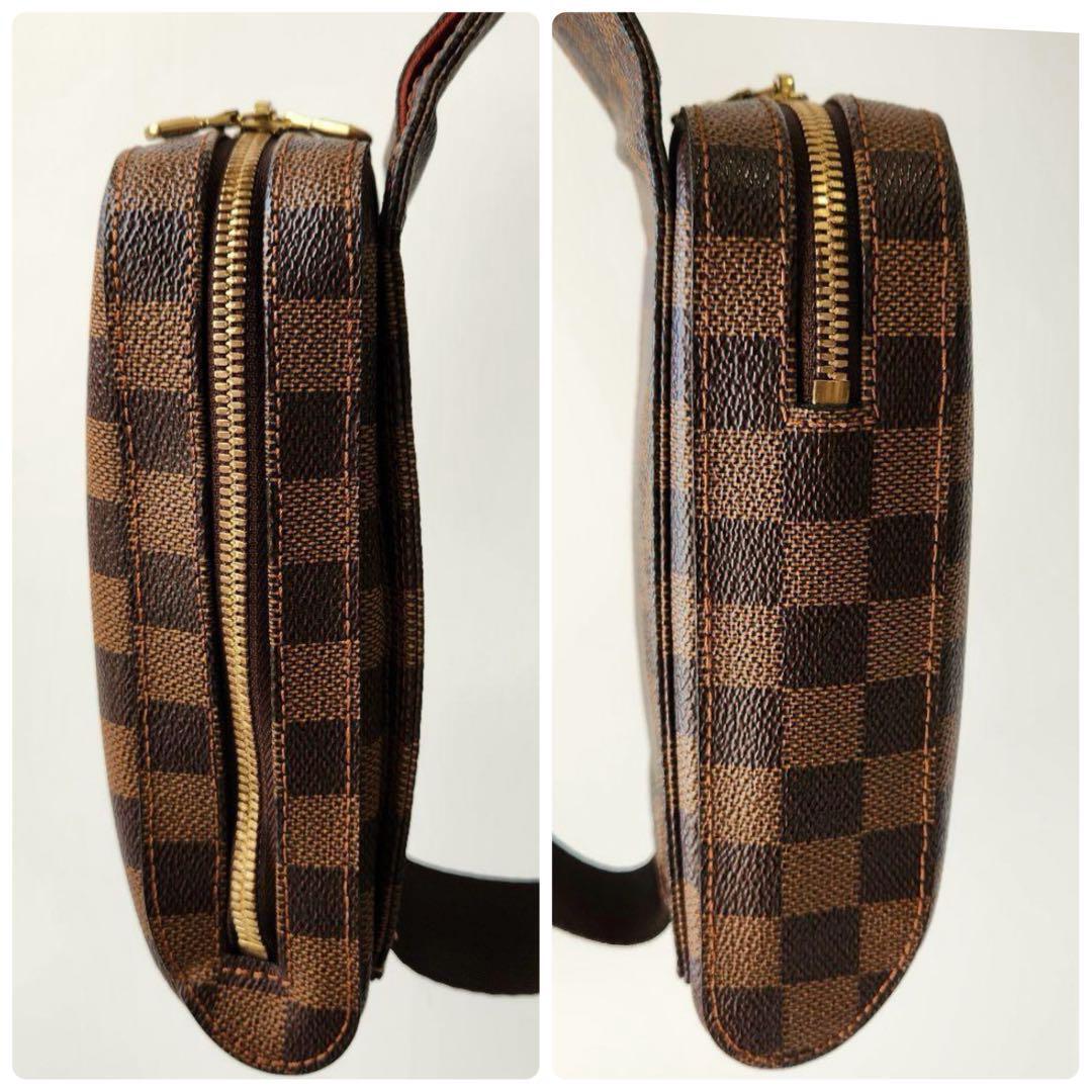 美品 LOUISVUITTON ルイヴィトン N51994 ダミエ ジェロニモス ショルダー ボディーバッグ ウエストポーチ レザー 本革 ブラウン