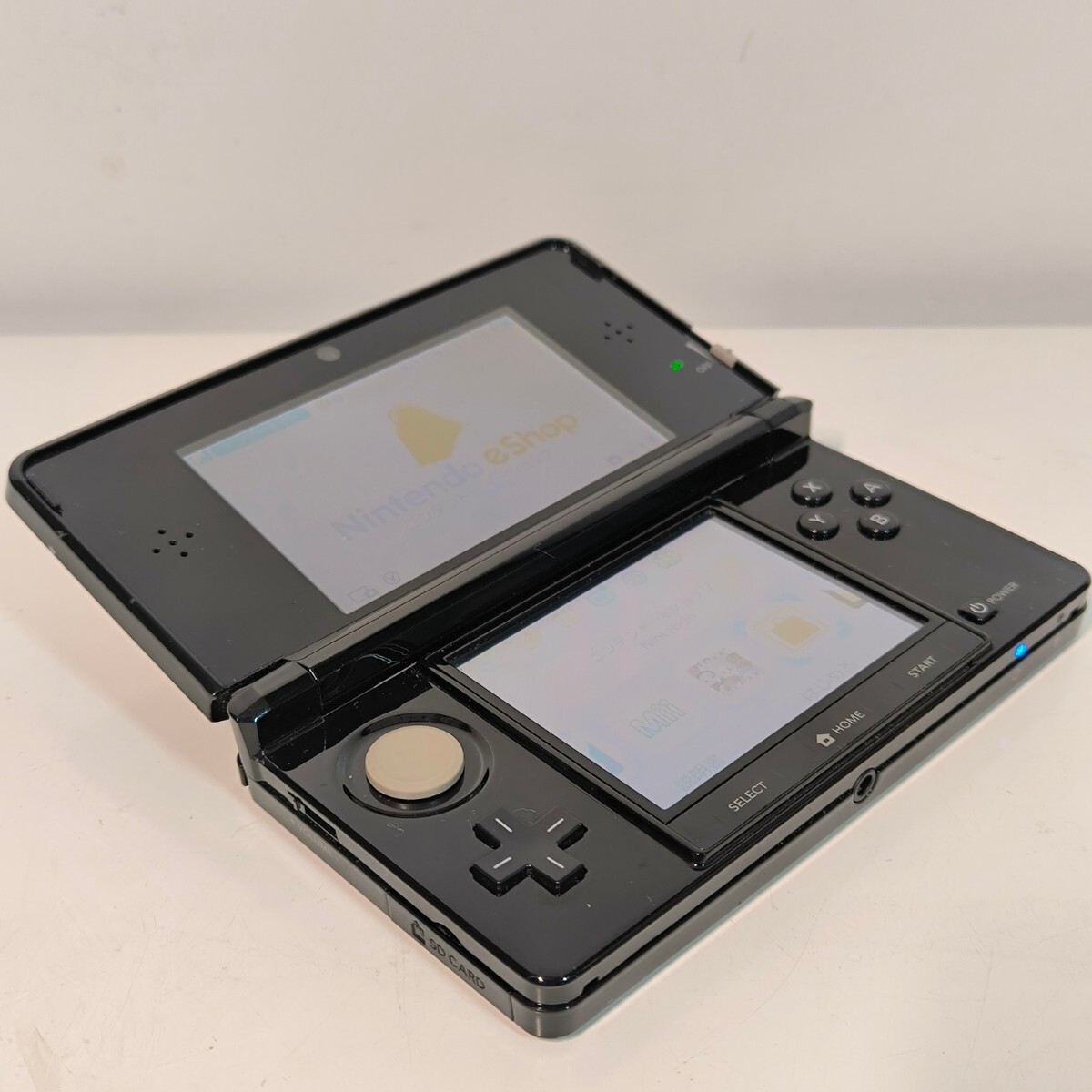 Nintendo 3DS 本体 クリアブラック 動作品 タッチペン、SDカード、USB充電ケーブルの画像6
