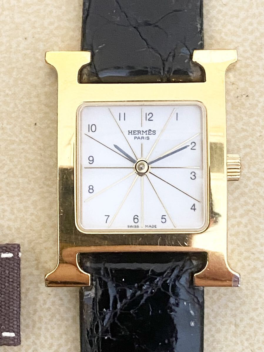 4K015 HERMES エルメス Hウォッチ HH1.201 白文字盤 レディースQZ クォーツ 腕時計の画像2
