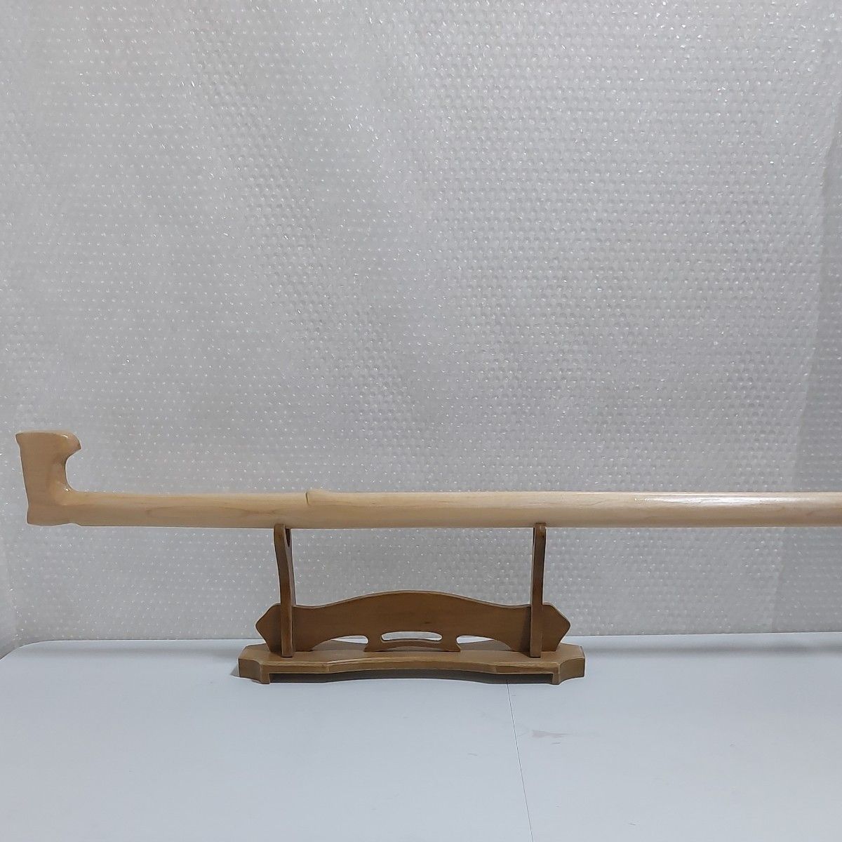 ハードメイプル　楓製　ステッキ　杖　木製　太杖　無垢材　彫刻　4