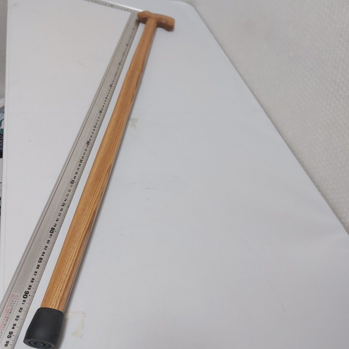 ヤチダモ　タモ製　ステッキ　杖　木製　太杖　無垢材　彫刻　2