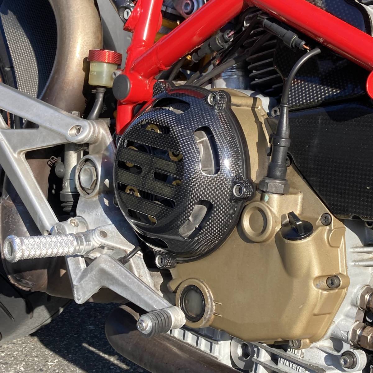 【新品未使用】DUCATI カーボン 乾式 クラッチカバー 社外 OEM ドゥカティ エンジンカバー 【2】_装着イメージ