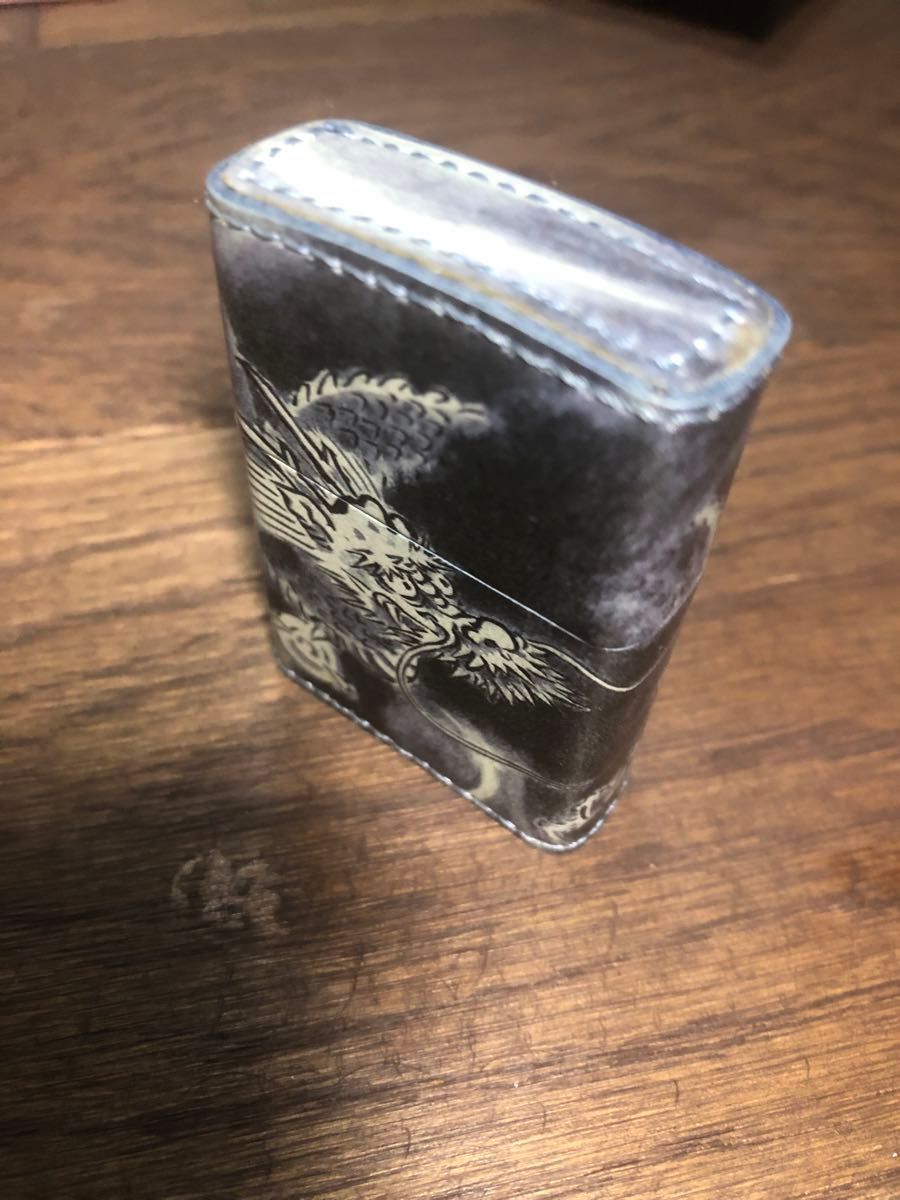 特別手工芸品　四面つなぎ絵　龍　皮巻　zippo ZIPPO 和柄 オイルライター