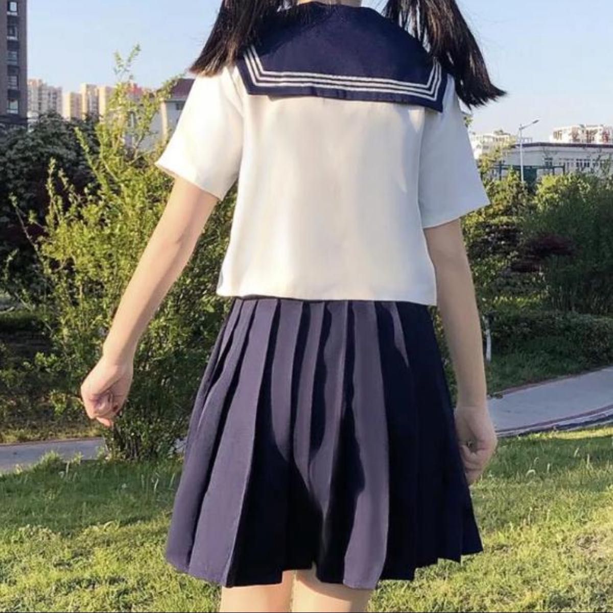 制服 セーラー服 学生服 コスプレ 学校 リボン スカート 上下セット