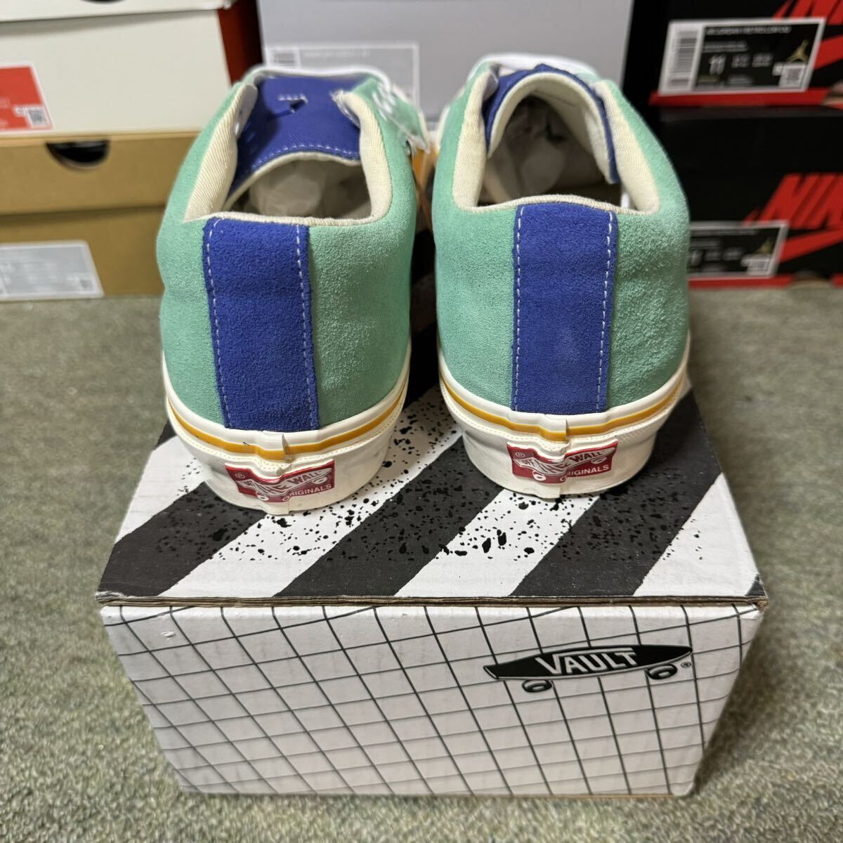 新品 27.5cm VANS VAULT OG LAMPIN LX バンズ ヴォルト オリジナル ランピン LX マルチ グリーン イエロー 3_画像2