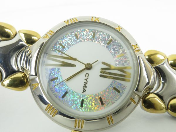  Cima 　CYMA　 мужские наручные часы  　433　 кварцевый 　 белый циферблат 　   ...　 золотой ×  серебристый  цвет 　I28