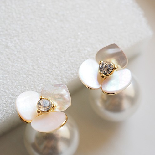 [ new goods * genuine article ] Kate Spade disco pansy pearl studs earrings 