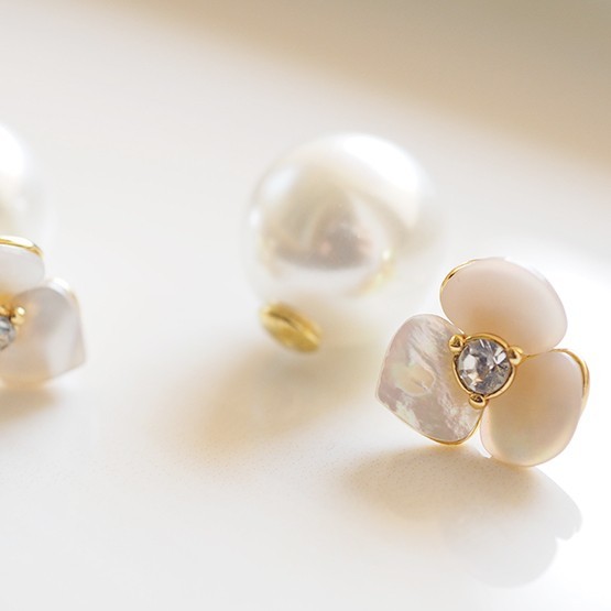 [ new goods * genuine article ] Kate Spade disco pansy pearl studs earrings 