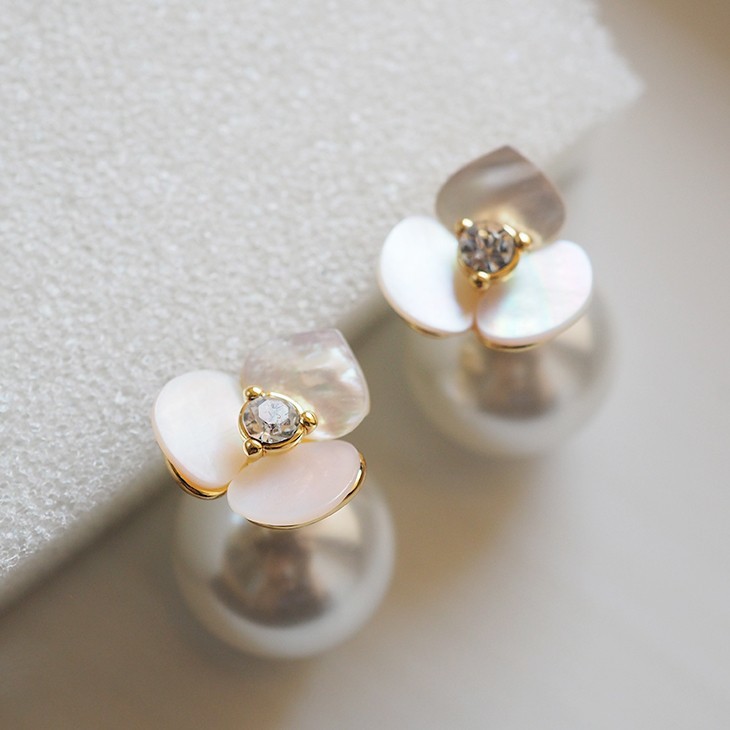[ new goods * genuine article ] Kate Spade disco pansy pearl studs earrings 