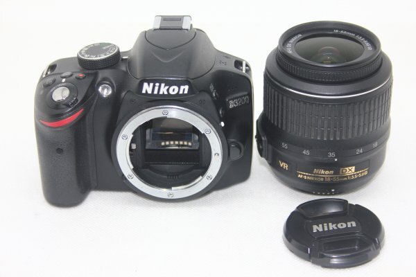 Nikon デジタル一眼レフカメラ D3200 レンズキット AF-S DX NIKKOR 18-55mm f/3.5-5.6G VR付属 ブラック D3200LKBK #3345-222_画像1