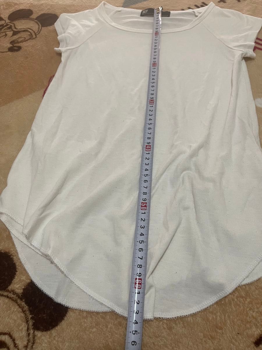 サイズ1 SLY スライ　ホワイト　カットソー トップス 半袖 Tシャツ 白 カジュアル　ポケット付き