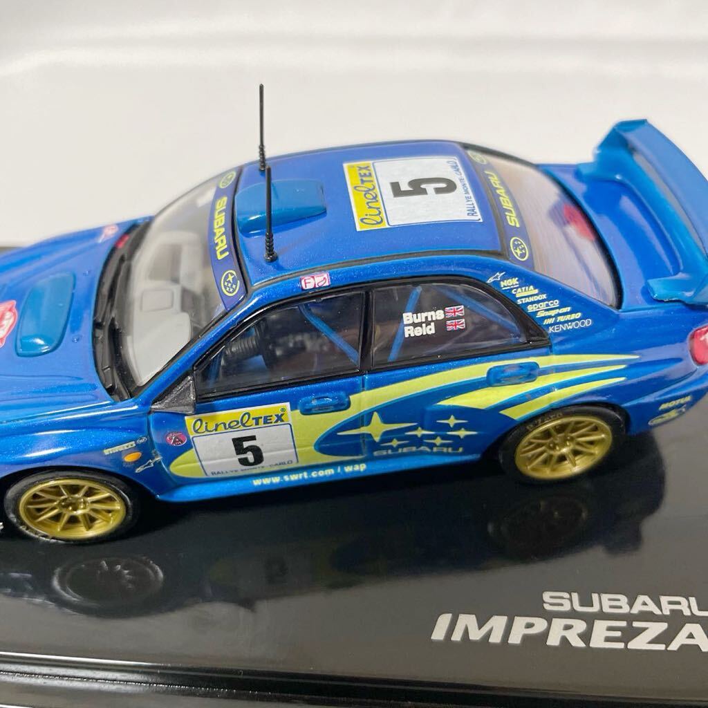 MTECHエムテック 1/43 スバルインプレッサ WRCワールドラリーチャンピオンカー5号車 ブルー レーシングモデルミニカー 保管品_画像9