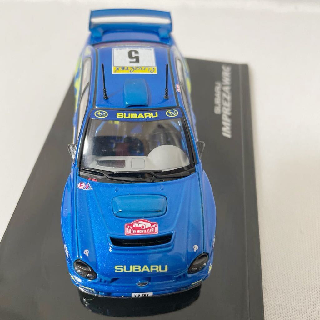 MTECHエムテック 1/43 スバルインプレッサ WRCワールドラリーチャンピオンカー5号車 ブルー レーシングモデルミニカー 保管品_画像6
