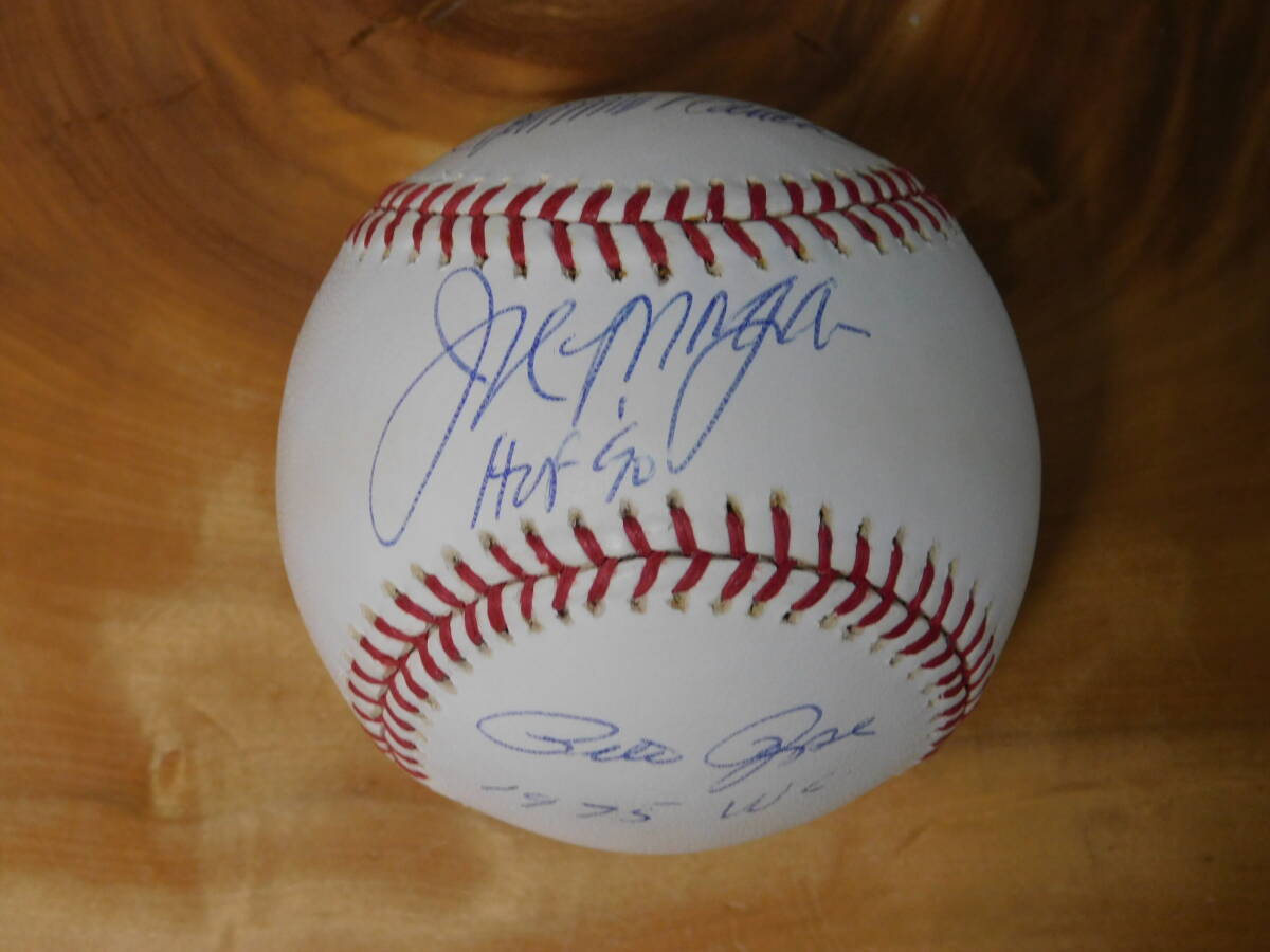 ジョー・モーガン、ジョニー・ベンチ、ピートローズ 直筆サイン入りボール MLBホログラム貼付 スタイナー社製の画像1