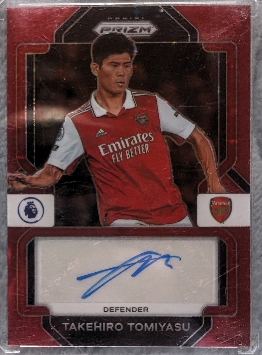 アーセナル 冨安健洋 直筆サインカード auto Autograph カラーマッチ panini prizm tomiyasu Arsenal 冨安 パニーニの画像1