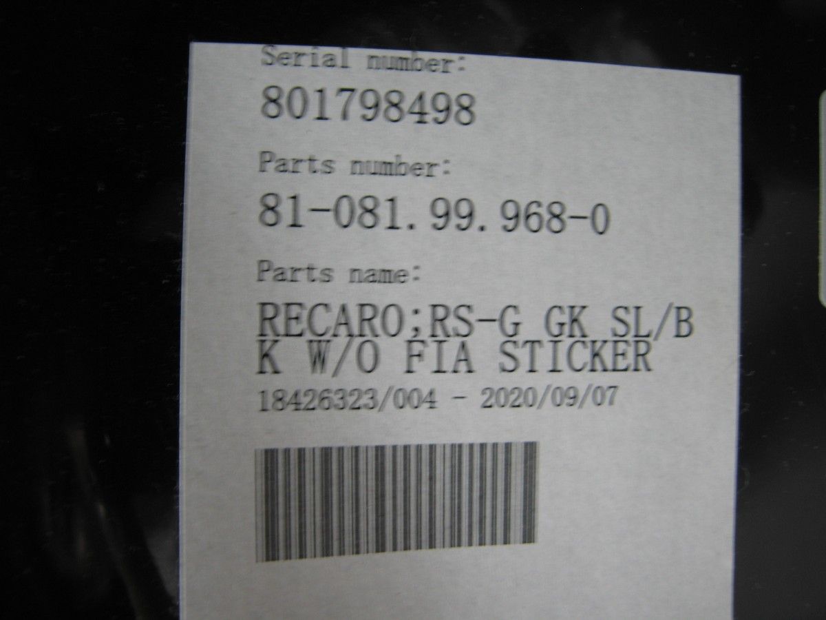 【送料込み】RECARO レカロ RS-G GK SL/BK オプション付 ①
