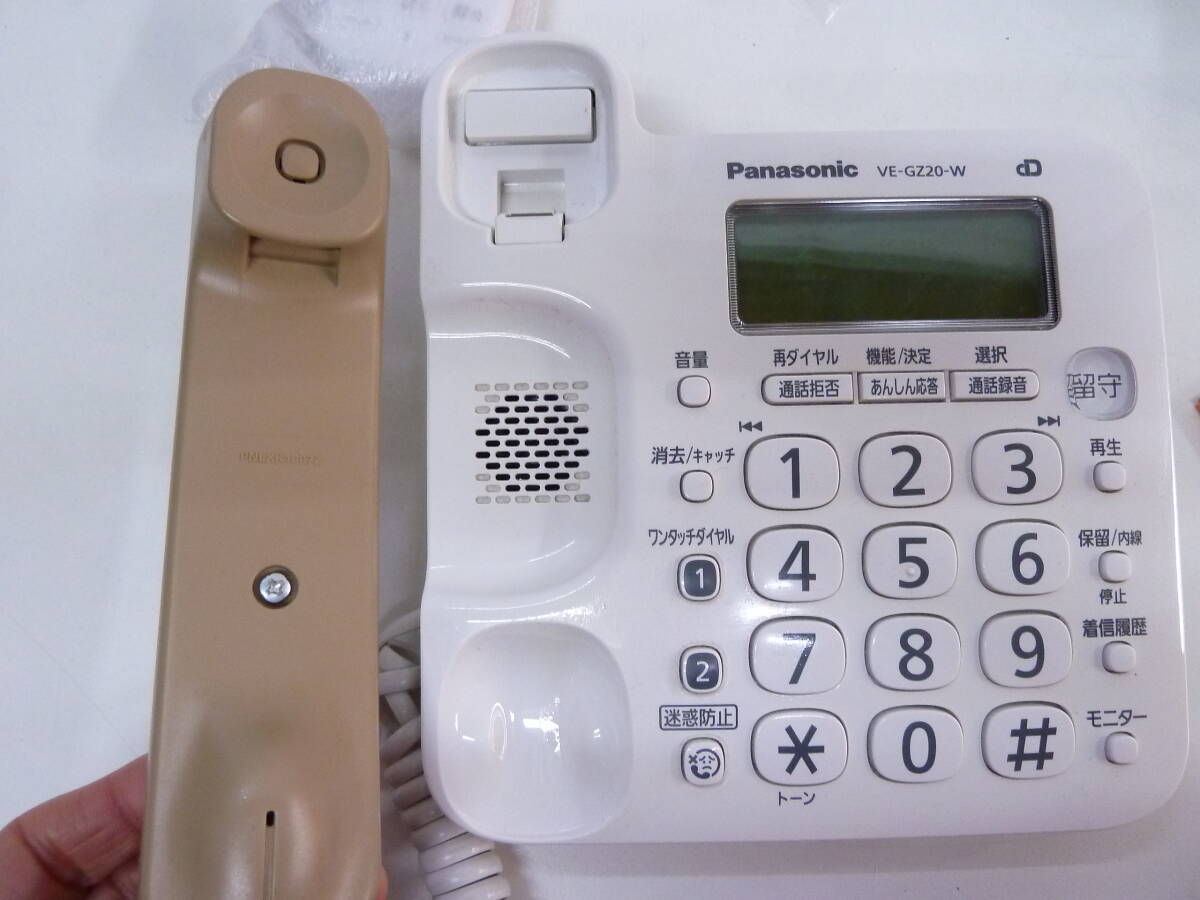 ★パナソニック　VE-GZ20-W　留守番電話　親機動作確認OK　子機は未使用