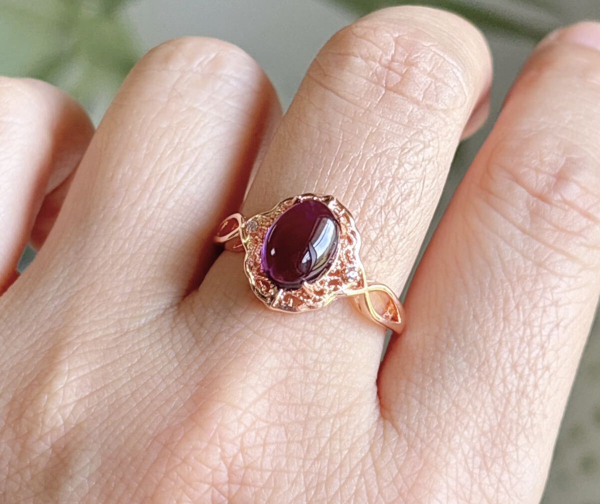 天然石 逸品アメジスト（紫水晶）のリング(指輪)（A3593）の画像3