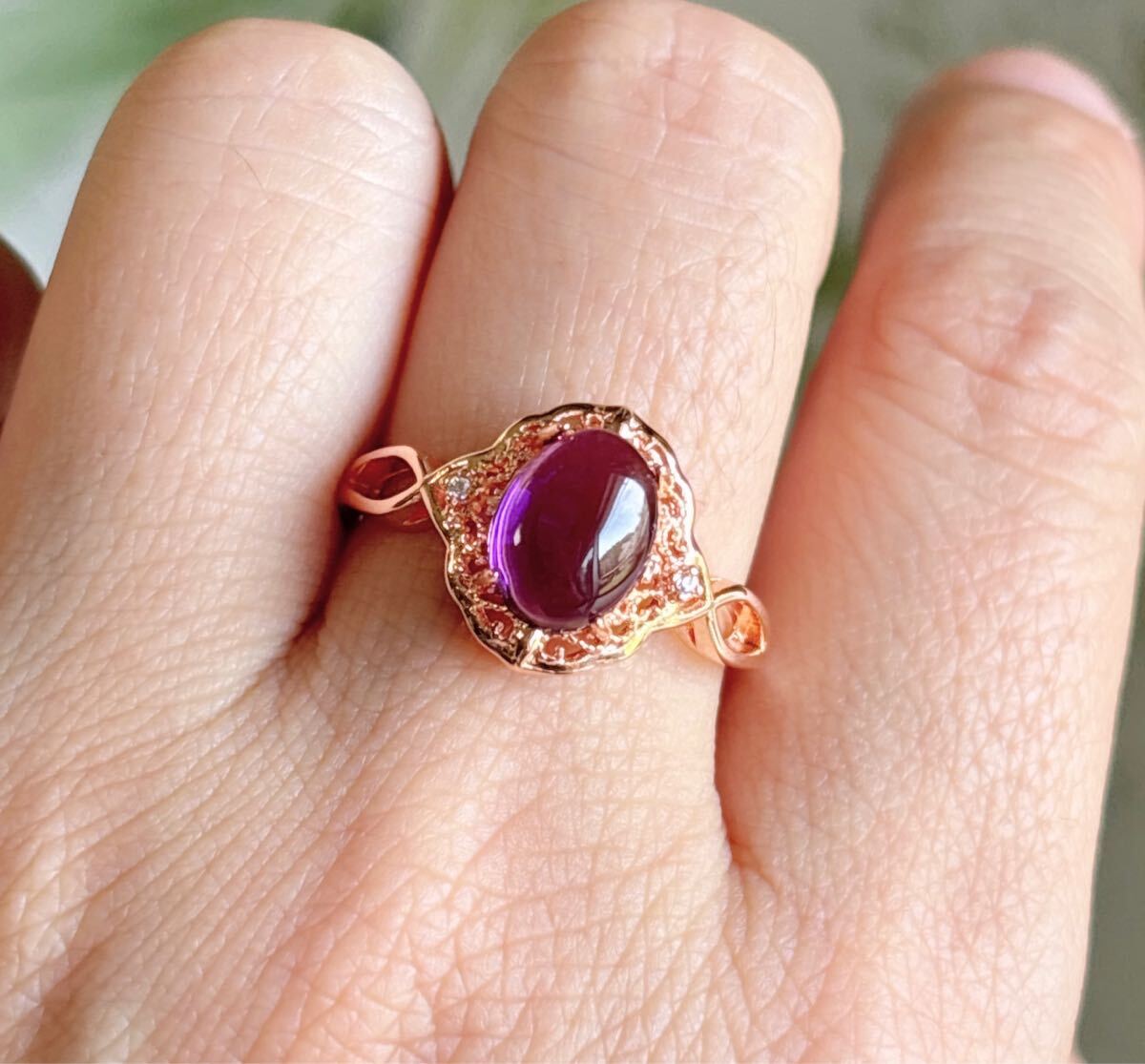 天然石 逸品アメジスト（紫水晶）のリング(指輪)（A3593）の画像5
