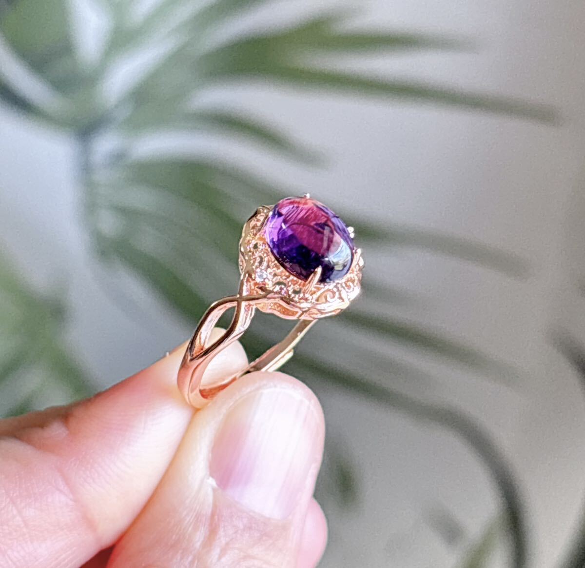 天然石 逸品アメジスト（紫水晶）のリング(指輪)（A3593）の画像6