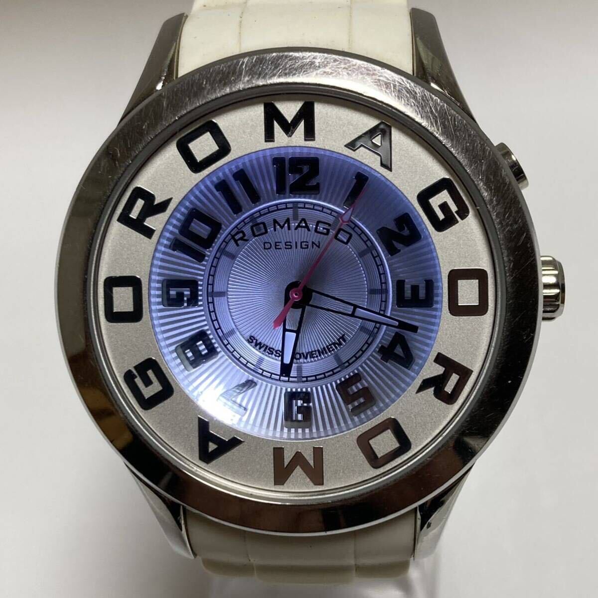ROMAGO DESIGN ロマゴ RM015-0162-4 ミラーウォッチ クォーツ 腕時計 電池交換済み 稼働品の画像1