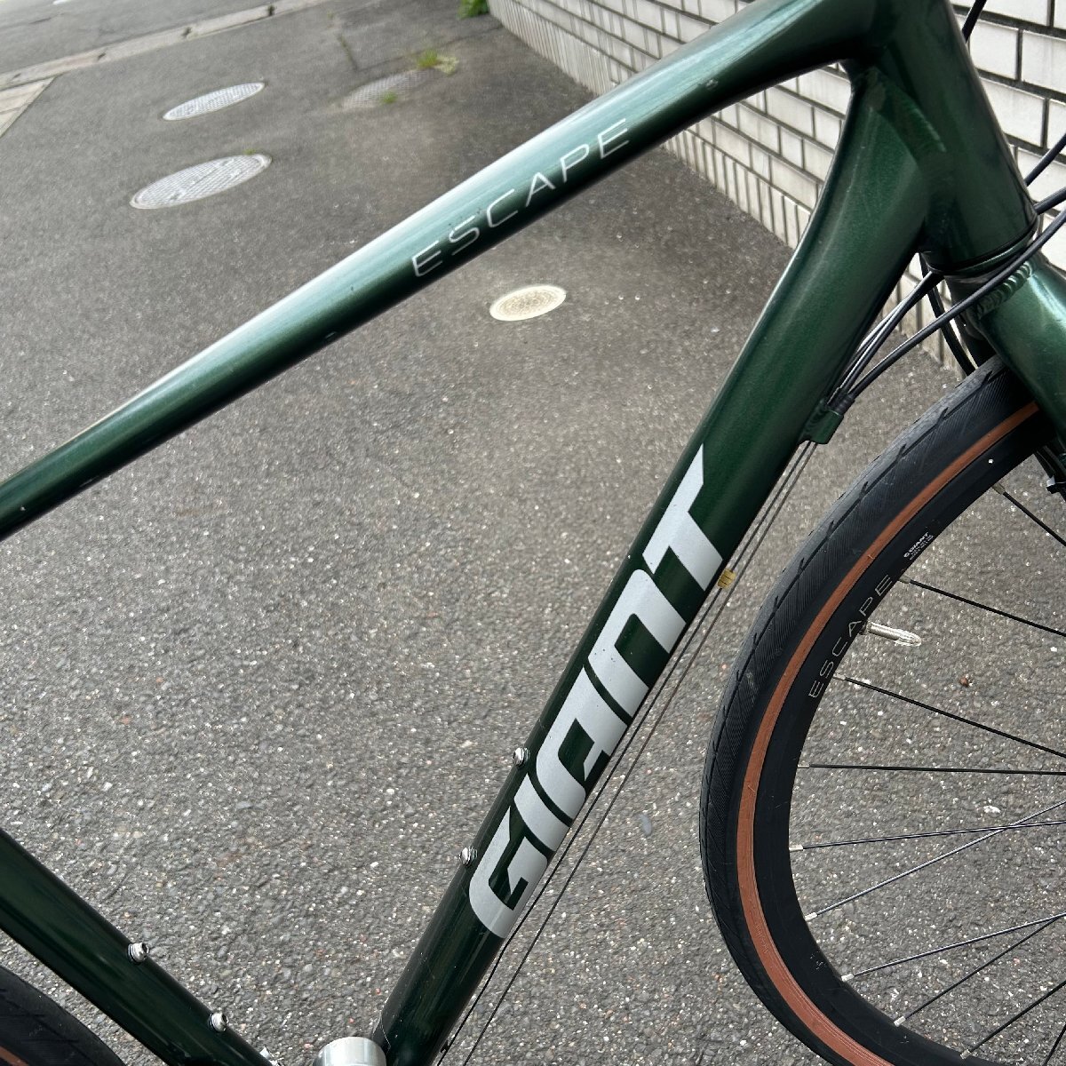 ΩMΩ 【直接引取限定】 GIANT escape R Disc 2021年モデル フォレストグリーン クロスバイク 動作完璧 ΩP240417_画像9