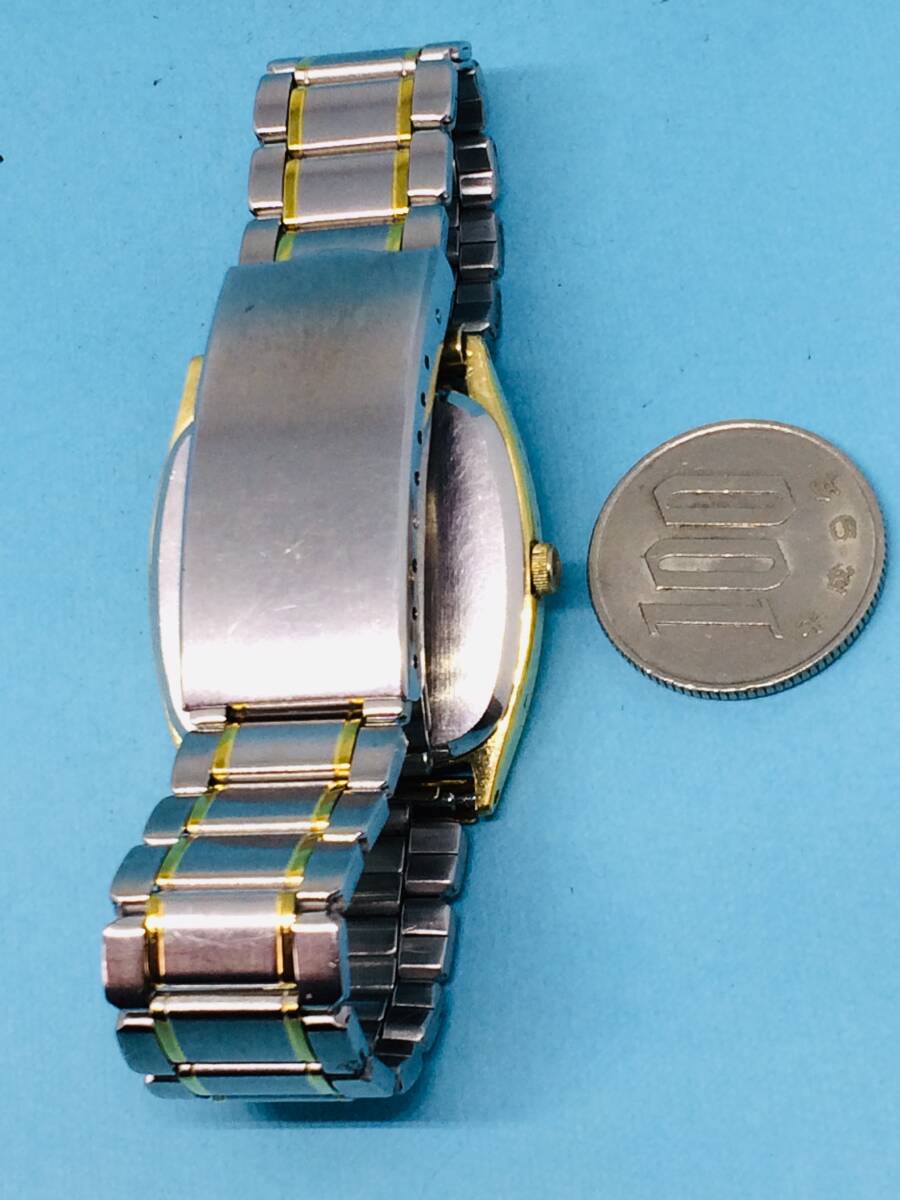 (F24)CITIZEN(*'▽')シチズン・クォーツ・スクエア（電池交換済み）GPゴールド・メンズ腕時計USED（送料全国一律185円）素敵な時計です。_画像10