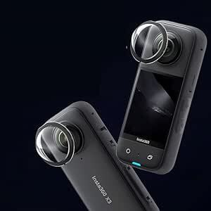 KYK SHOW Insta360 x3 用 粘着式レンズガード カメラレンズ保護 x3 液晶保護フィルム 曲面対応 反射低減 指の画像5