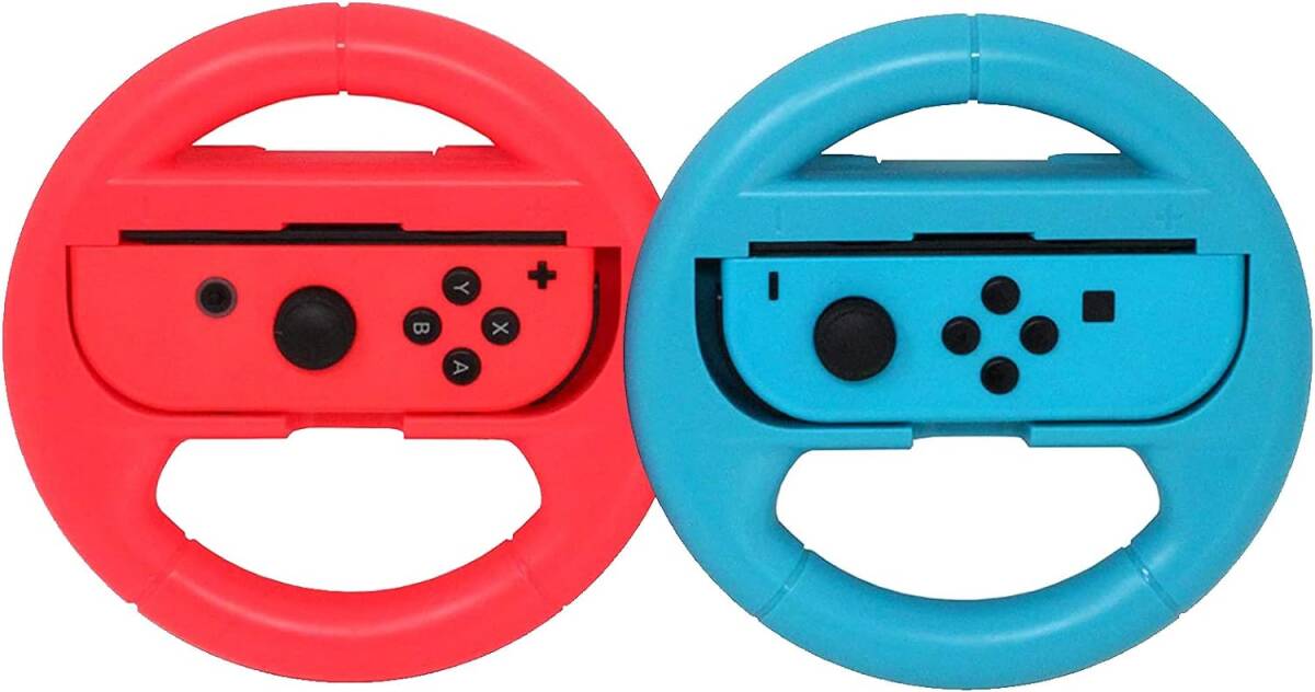 Joy-Con ハンドル for ニンテンドースイッチ マリオカート まりおかーと8デラックス 用 ジョイコンハンドル 持ちやすい(黒*2個セット)