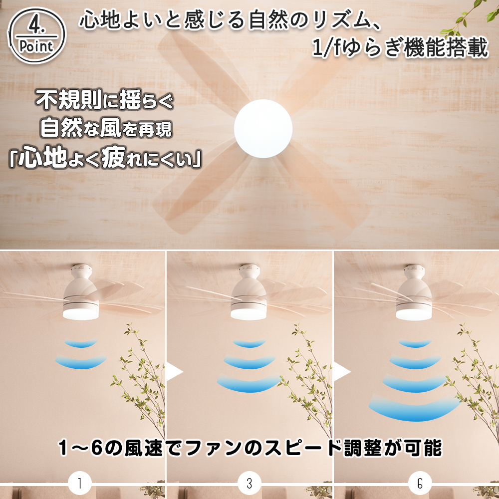 シーリングファン ライト LED シーリングファンライト 天井 ファン 調光調色 シーリングライト 天井 扇風機 照明器具 天井照明の画像2