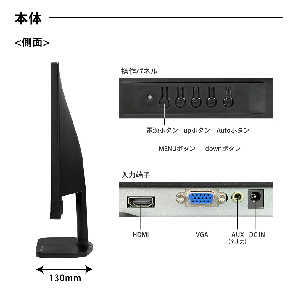 モニター 21.5インチ スピーカー内蔵 ゲーミング サブ 液晶 ディスプレイ ノングレア フルHD HDMIの画像8