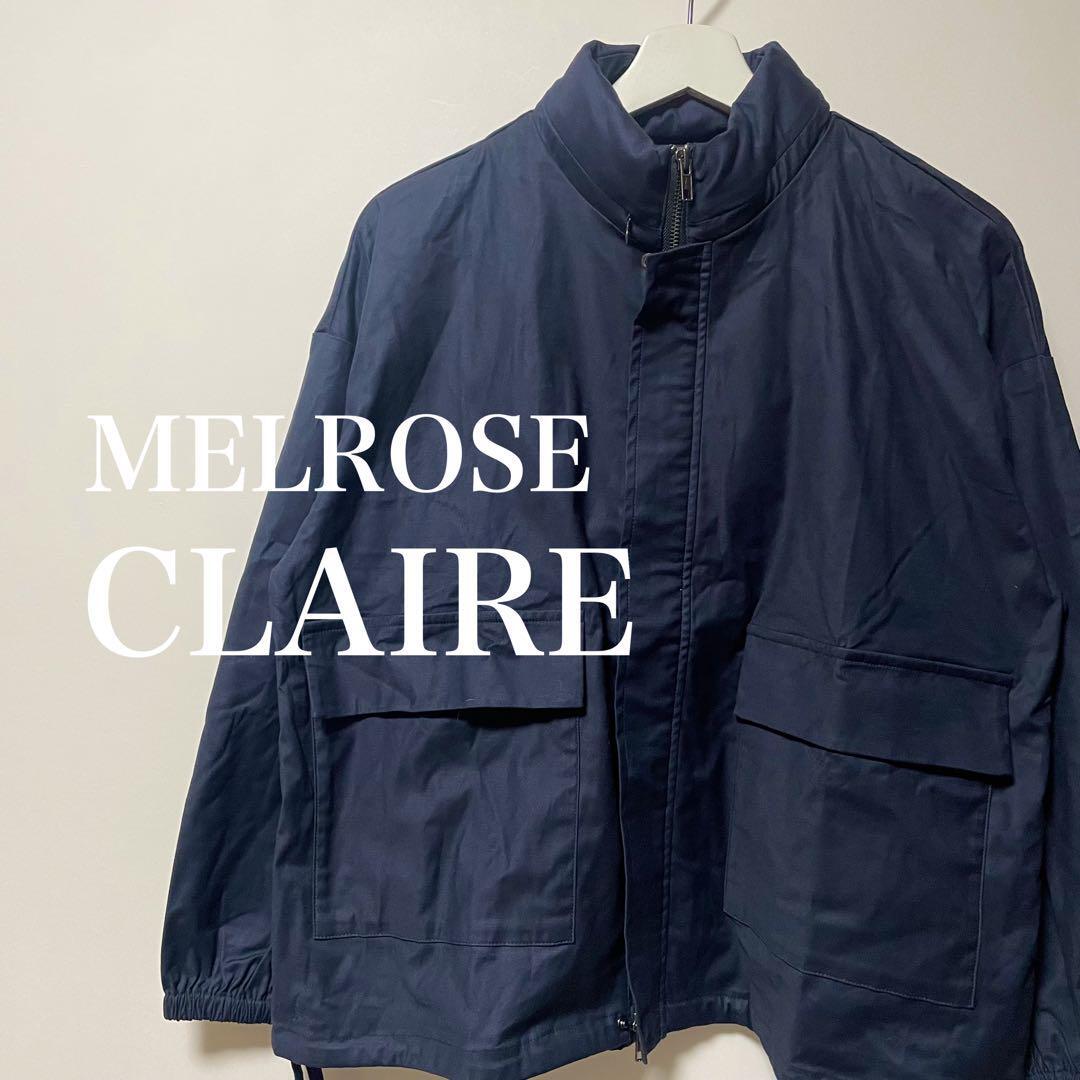 MELROSE CLAIRE メルローズクレール　フード収納　ジャンパー　紺