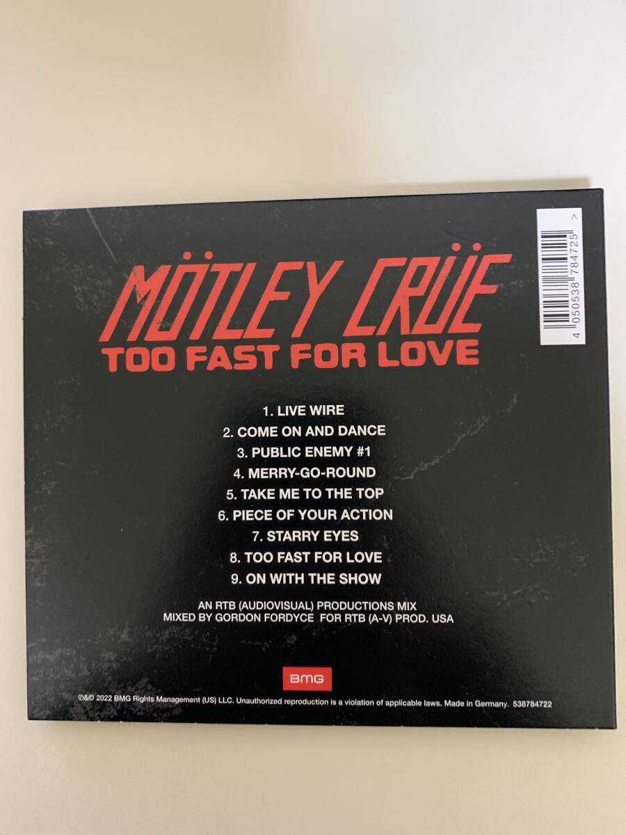 Motley Cure / Too Fast For Love モトリー・クルー 2022年リマスター 輸入盤 ＜送料無料＞_汚れのように見えるのは元々のデザインです