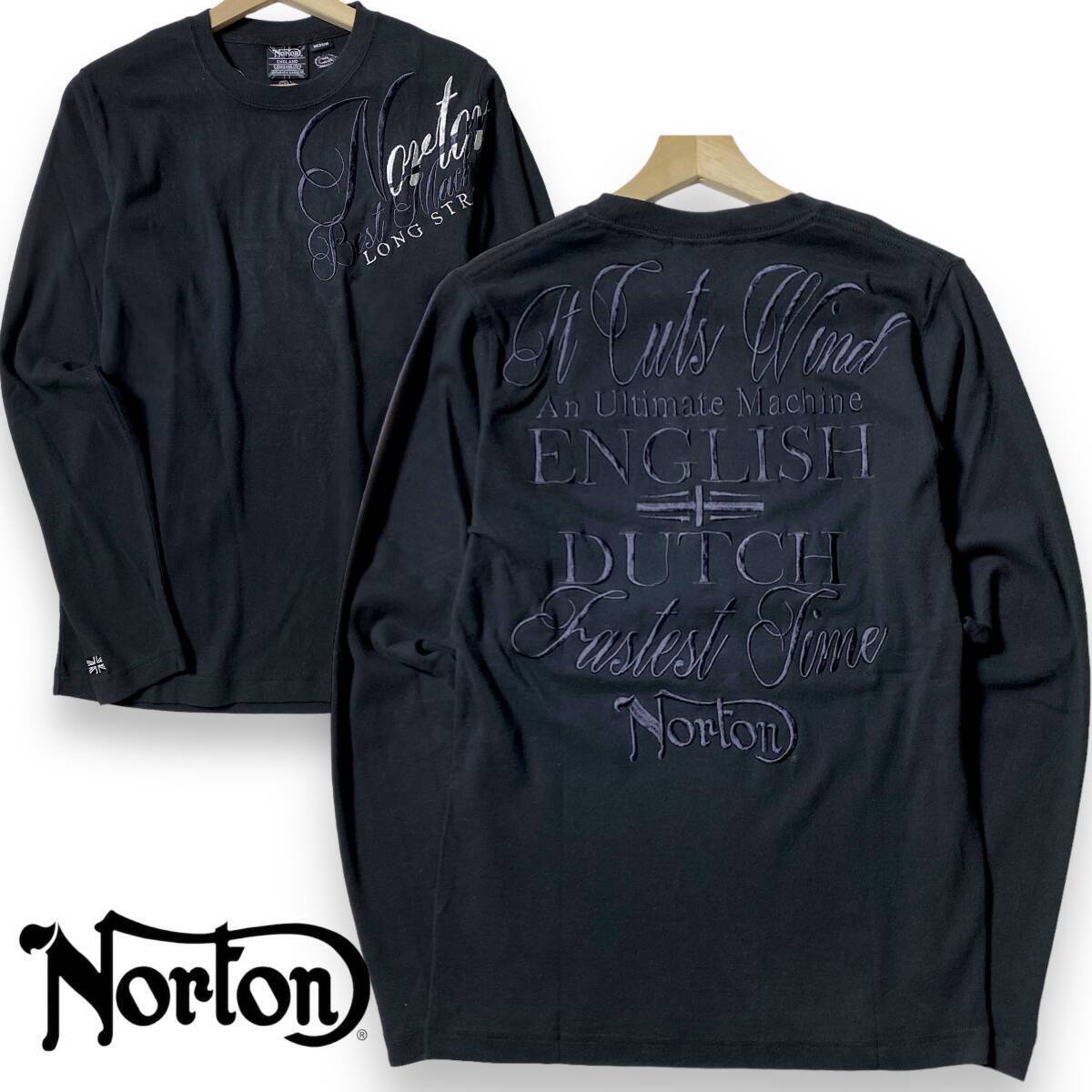 【LARGE】新品 ノートン 長袖 Tシャツ Norton GOTCHA取扱 速乾コットン ビッグロゴ 刺繍 ロンT インナー L 春夏 ゴルフ◆R287b_画像1